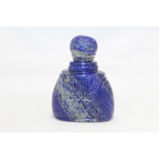 Handmade Snuff Perfume Bottle Natural Blue Lapis Lazuli Stone Hand Engrave LP19